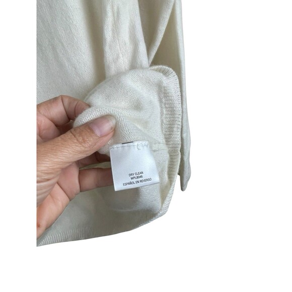 Charter Club Luxury Women's Basic Crew Neck Cashmere Sweater Cream XL Ivory NWT - Picture 7 of 10